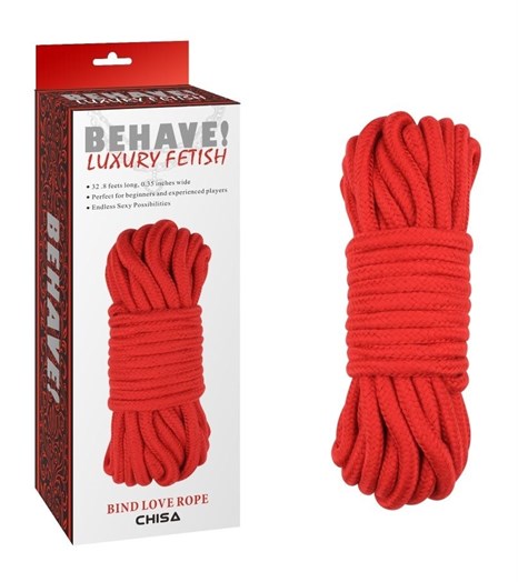 Красная веревка для шибари Bing Love Rope - 10 м. - фото 419793