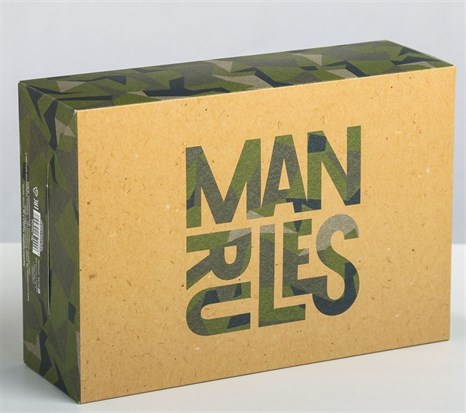 Складная коробка Man rules - 16 х 23 см. - фото 419937