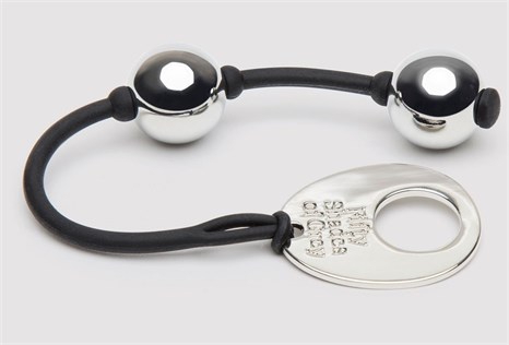 Серебристые шарики Inner Goddess Mini Silver Pleasure Balls 85g на черном силиконовом шнурке - фото 421137