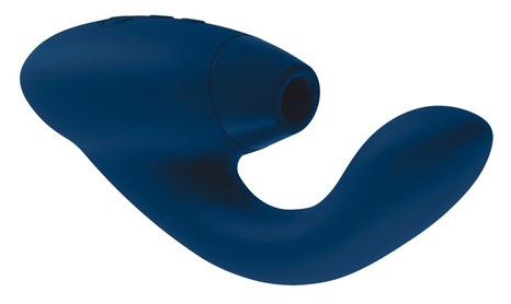 Синий стимулятор Womanizer DUO с вагинальным отростком - фото 421170