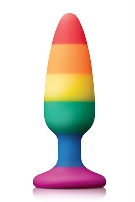 Разноцветная анальная втулка RAINBOW ANAL PLUG MEDIUM - 14 см. - фото 421263