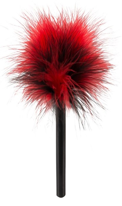 Красно-черная пуховка Mini Feather - 21 см. - фото 421566