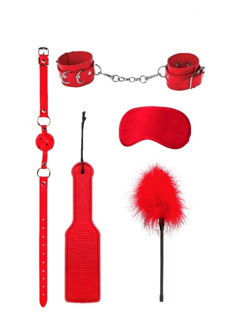 Красный игровой набор БДСМ Introductory Bondage Kit №4 - фото 422631