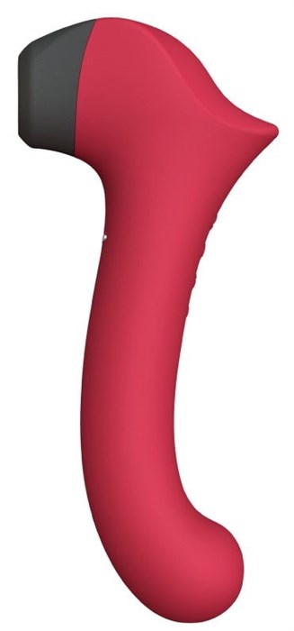 Бордовый вакуумный вибростимулятор с нагреваемой ручкой Halo 2 - 22,5 см. - фото 423461
