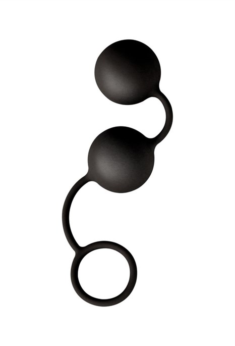 Черные анальные шарики Blaze с шнурком - фото 423684