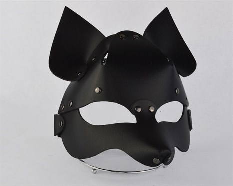 Черная кожаная маска  Лиса - фото 423750