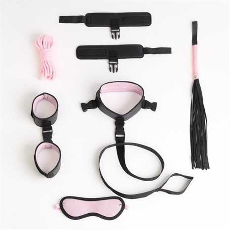 Черно-розовый эротический набор из 7 предметов - фото 425526