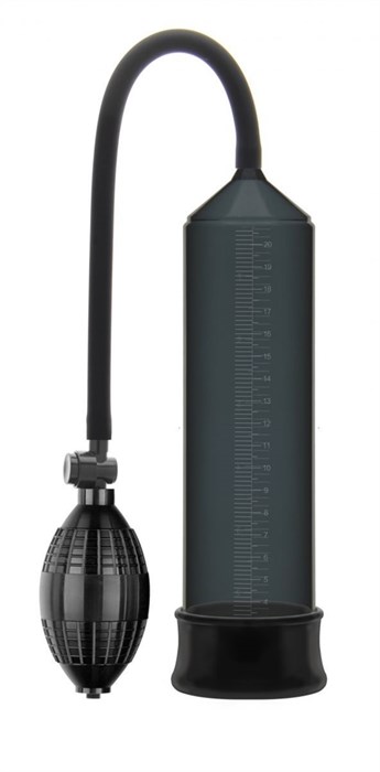 Черная вакуумная помпа Erozon Penis Pump с грушей - фото 425914