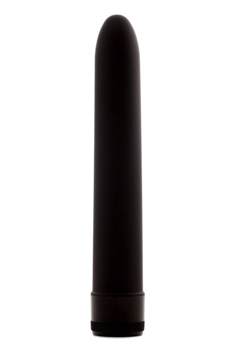 Черный классический вибратор - 17,5 см. - фото 425999