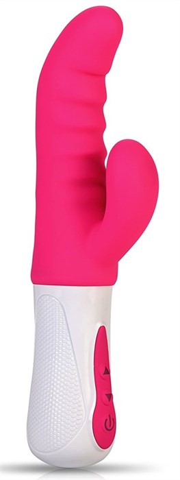Ярко-розовый стимулятор-кролик Punch G - 23,7 см. - фото 426140