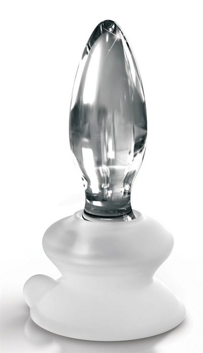 Прозрачная стеклянная пробка Icicles №91 с силиконовой присоской - 10 см. - фото 426887