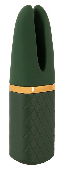 Зеленый вибратор Luxurious Split Tip Vibrator - 13,1 см. - фото 427764