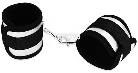Серебристо-черные наручники Struggle My Handcuff - фото 428431