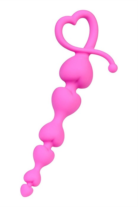 Розовая анальная цепочка Eromantica - 18,5 см. - фото 428727