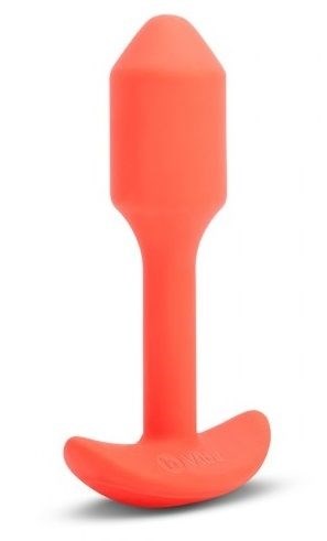 Оранжевая вибропробка для ношения B-vibe Snug Plug 1 - 10 см. - фото 429314