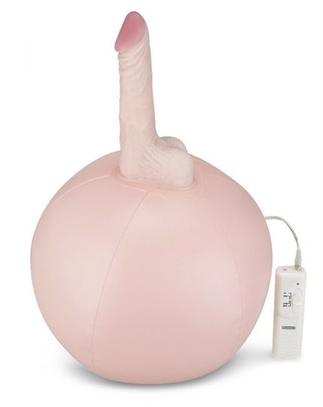 Надувной секс-мяч с реалистичным вибратором - фото 429561