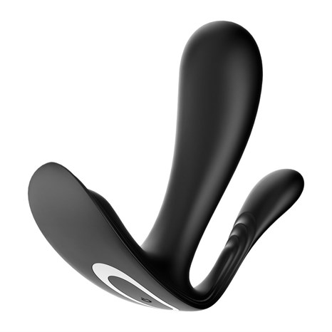 Черный анально-вагинальный вибромассажер Top Secret+ - фото 429907