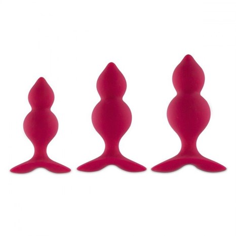 Набор из трех розовых анальный пробок Bibi Twin Butt Plug Set - фото 430099