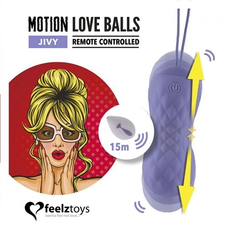 Фиолетовые вагинальные шарики Remote Controlled Motion Love Balls Jivy - фото 430297