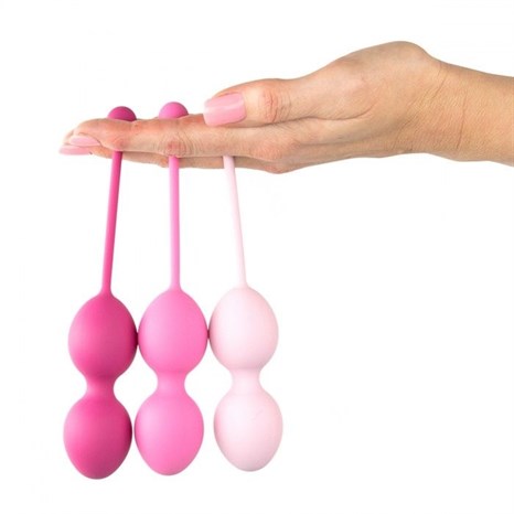 Набор из 3 розовых вагинальных шариков FemmeFit Advanced Pelvic Muscle Training Set - фото 430358