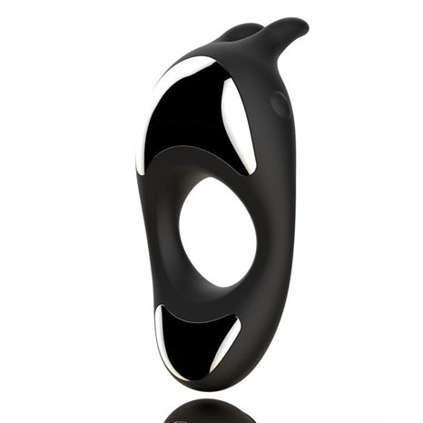 Черное эрекционное кольцо с двумя моторами Zeus Dual Vibe Cock Ring - фото 430480
