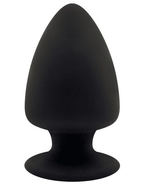 Черная анальная втулка Premium Silicone Plug XS - 8 см. - фото 430495