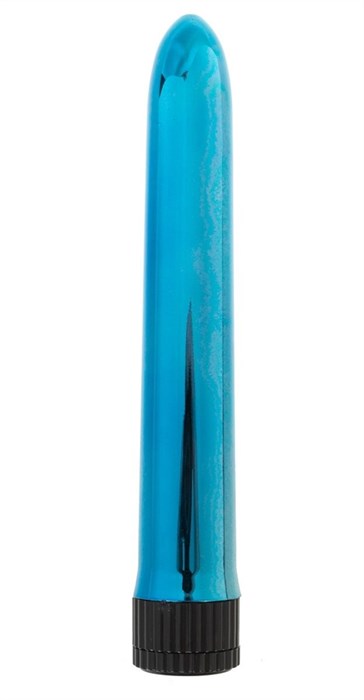 Голубой классический вибратор - 18 см. - фото 431177