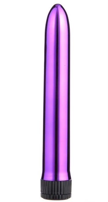 Фиолетовый классический вибратор - 18 см. - фото 431181