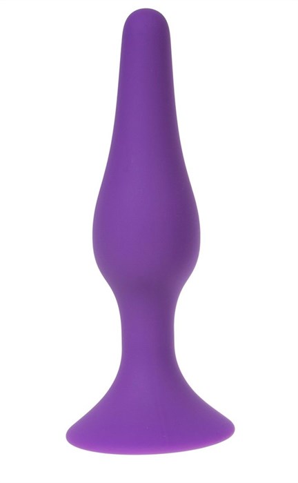 Фиолетовая силиконовая анальная пробка размера XL - 15 см. - фото 431285