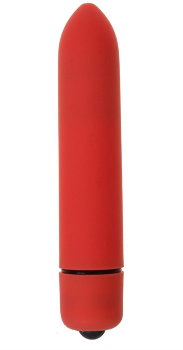 Красная вибропуля с заострённым кончиком - 9,3 см. - фото 431302