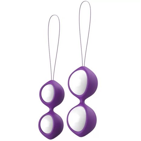 Фиолетово-белые вагинальные шарики Bfit Classic - фото 432124