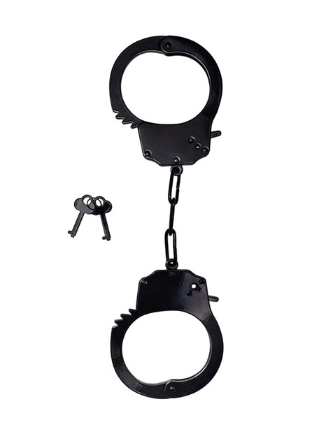 Черные стальные наручники - фото 432401
