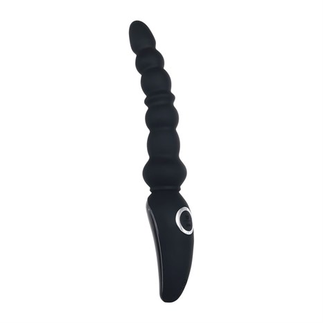 Черная анальная виброелочка Magic Stick - 22,6 см. - фото 432433