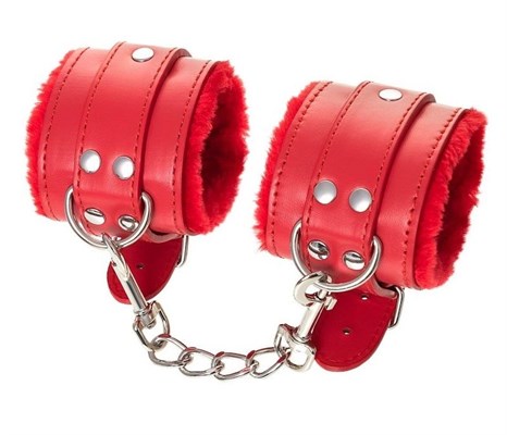Красные наручники Anonymo из искусственной кожи - фото 432961