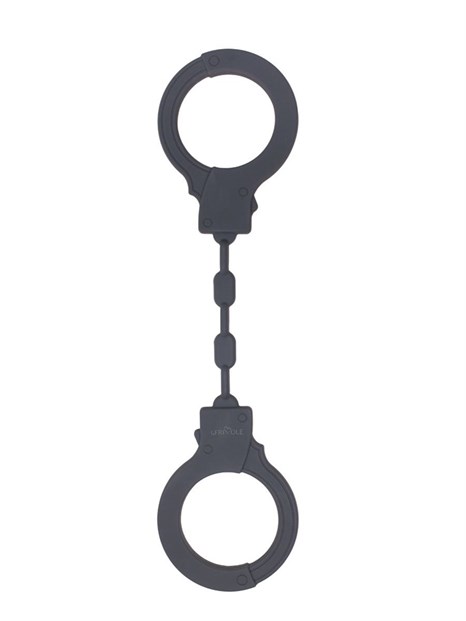 Темно-серые силиконовые наручники - фото 433182