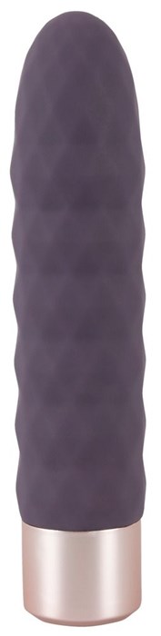 Фиолетовый мини-вибратор Elegant Diamond Vibe - 15 см. - фото 433415