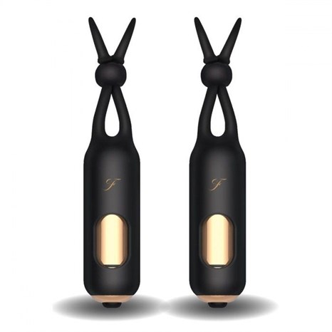 Черные вибростимуляторы для массажа сосков Vibrating Nipple Stimulators - фото 434137