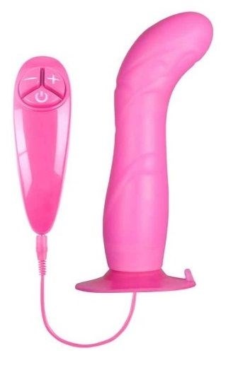 Розовый вибратор для G-точки BUNNY ICY - 18 см. - фото 434343