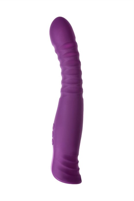 Фиолетовый гибкий вибратор Lupin с ребрышками - 22 см. - фото 435044