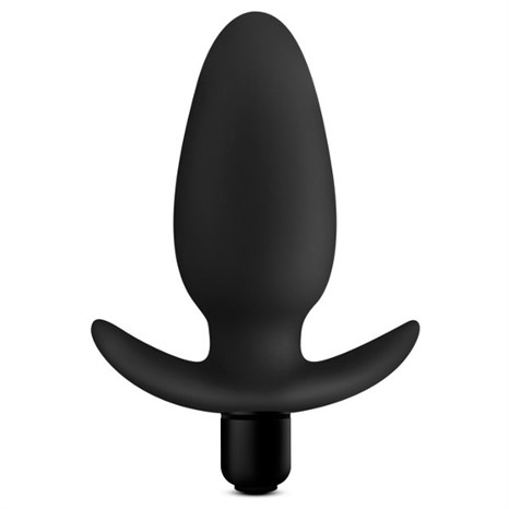 Черная анальная вибропробка Silicone Saddle Plug - 12,1 см. - фото 436279