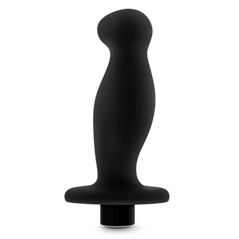 Черный анальный вибромассажёр Silicone Vibrating Prostate Massager 02 - 10,8 см. - фото 436292