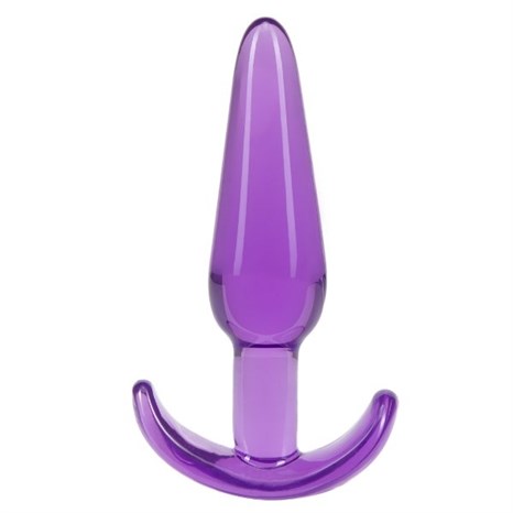 Фиолетовая анальная пробка в форме якоря Slim Anal Plug - 10,8 см. - фото 436325