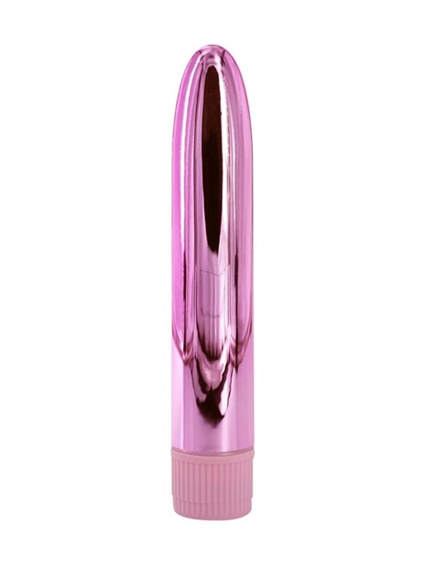 Розовый глянцевый пластиковый вибратор - 14 см. - фото 436555