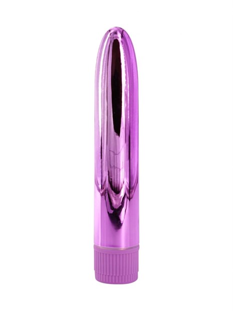 Лиловый глянцевый пластиковый вибратор - 14 см. - фото 436558