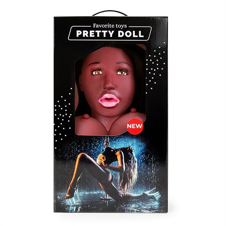 Темнокожая надувная секс-кукла с вибрацией Лионелла - фото 436609