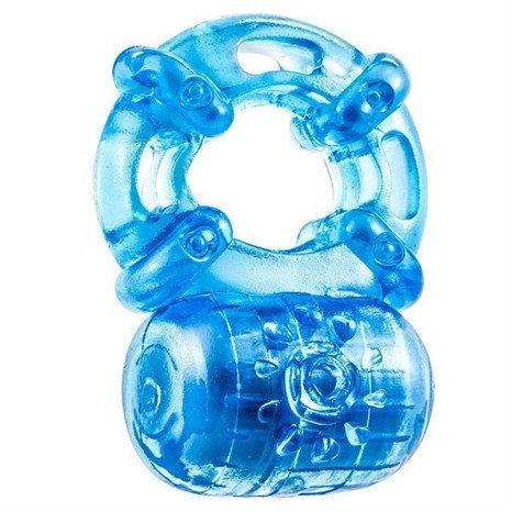 Голубое эрекционное виброкольцо Reusable 5 Function Cock Ring - фото 436653