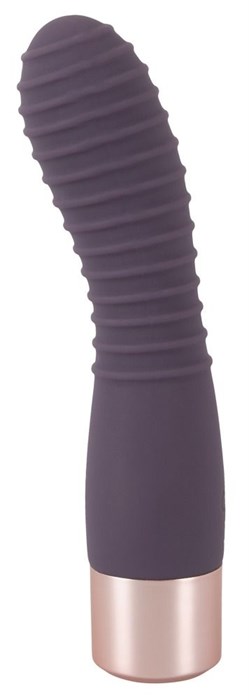 Фиолетовый вибратор с ребрышками Elegant Flexy Vibe - 15 см. - фото 438471