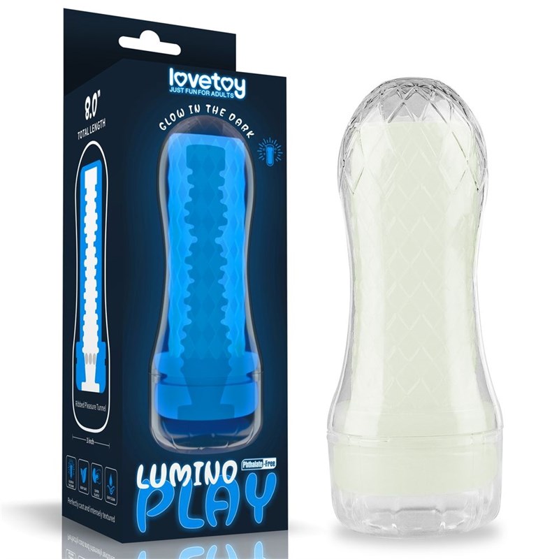 Светящийся в темноте мастурбатор Lumino Play Masturbator Ribbed - фото 438573