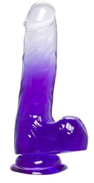 Прозрачно-фиолетовый фаллоимитатор Radi - 17,5 см. - фото 439015