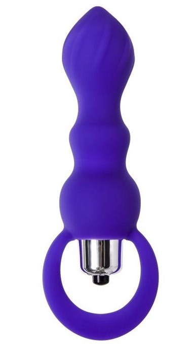 Фиолетовая анальная вибровтулка Curvy - 14 см. - фото 439029